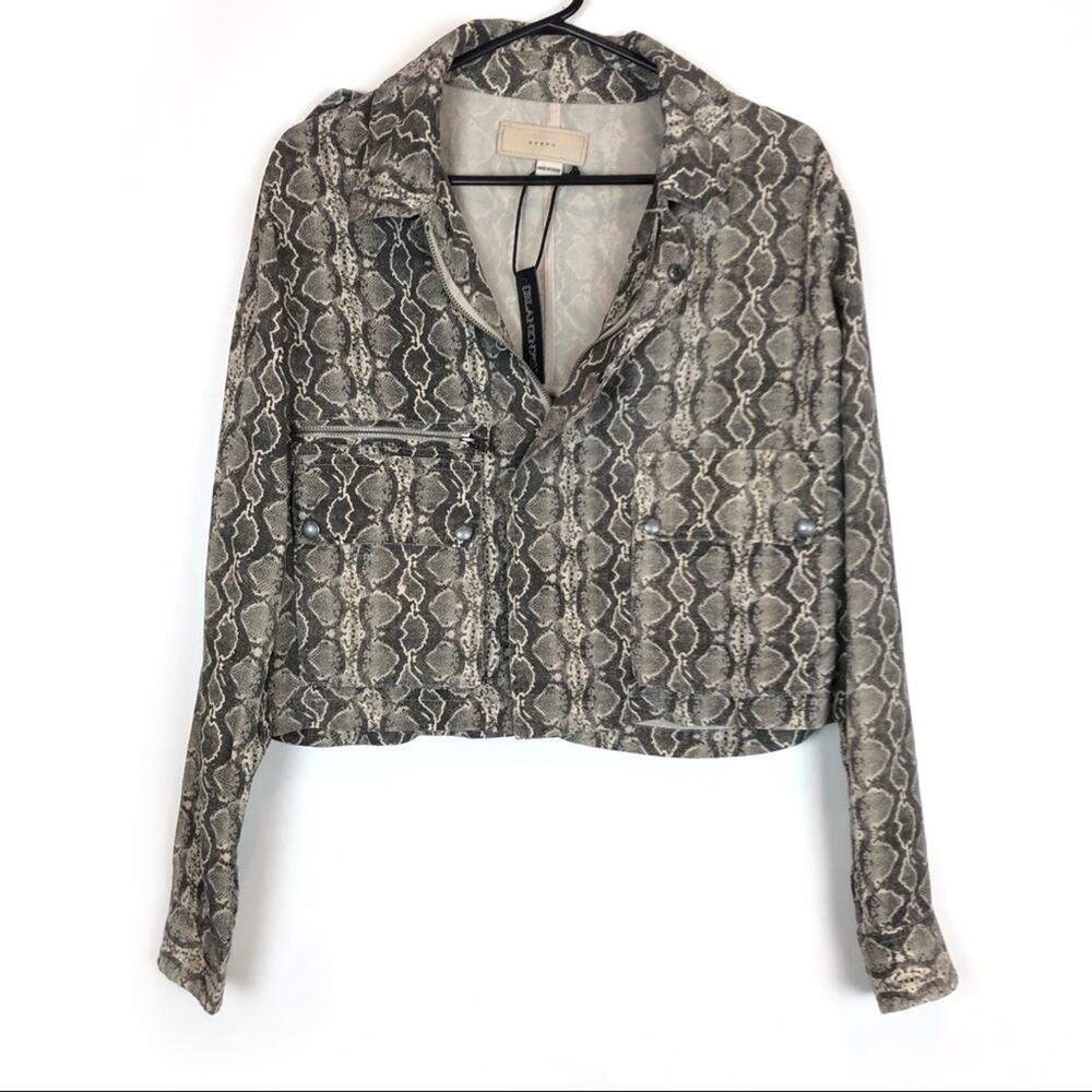 NWT Blank NYC Fabric Snake Print Moto Jacket.